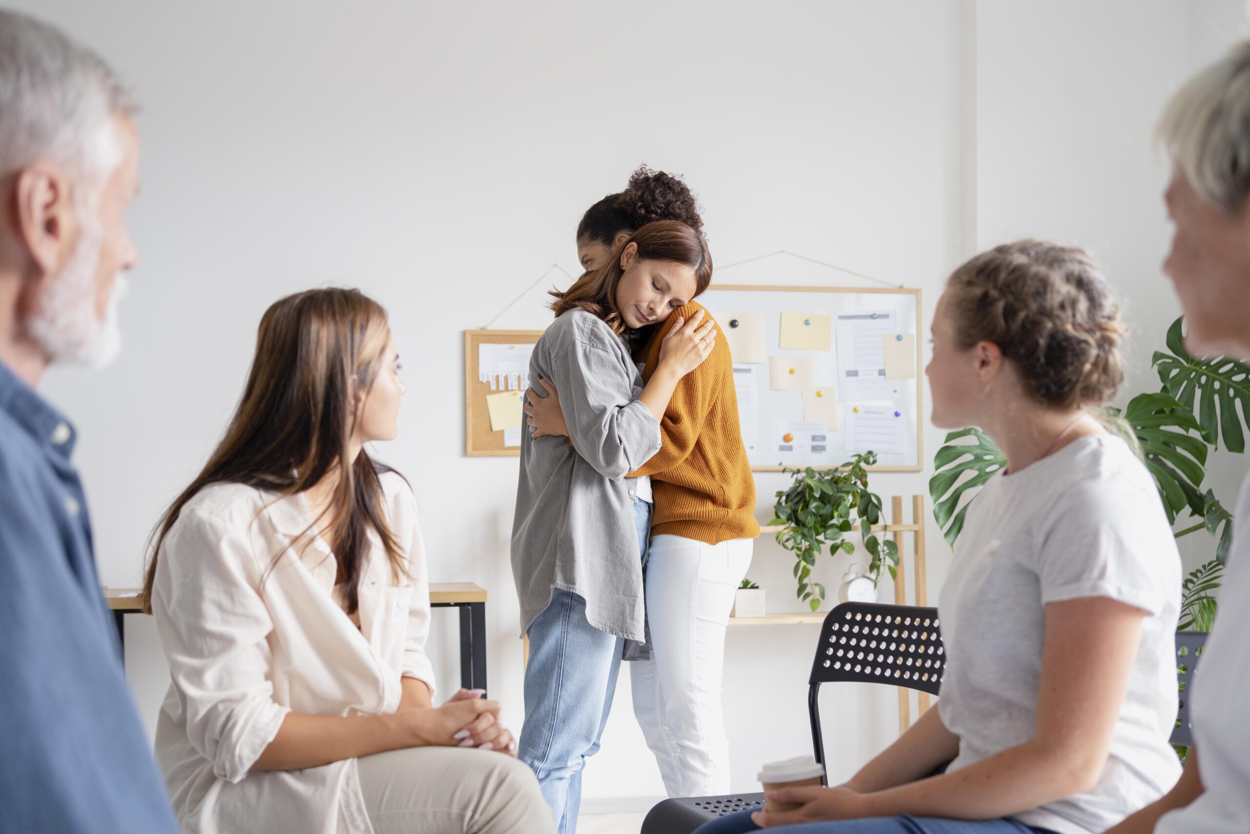 Group therapy helps to deal with loneliness via self-connection and connection to others. 